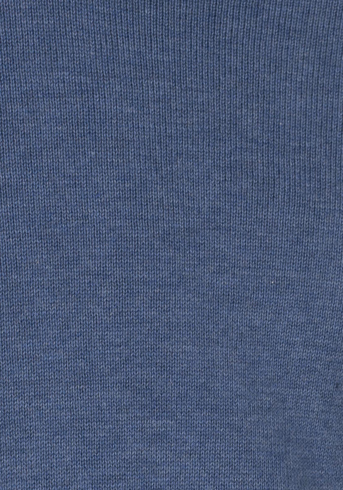 Yeats Plain Cotton V Neck Sweaters - Blue 7 Shaws Department Stores