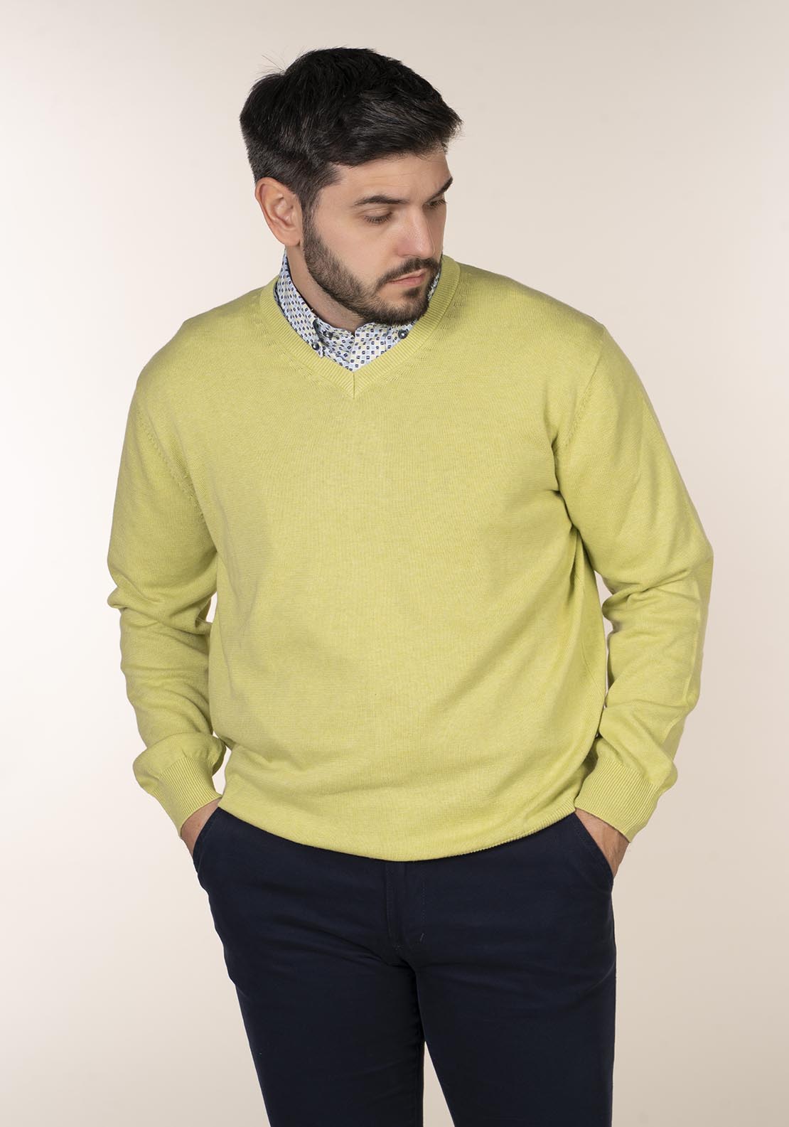 Yeats Plain Cotton V Neck Sweaters 3 Shaws Department Stores