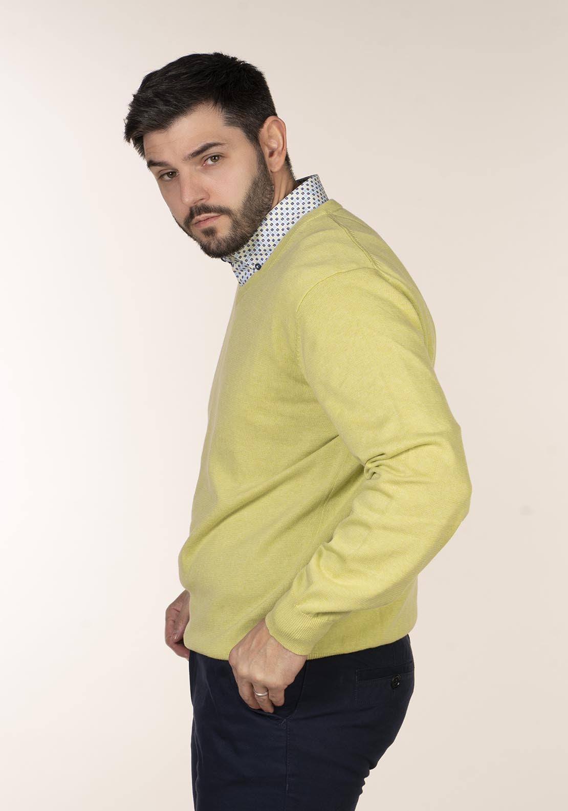 Yeats Plain Cotton V Neck Sweaters 4 Shaws Department Stores