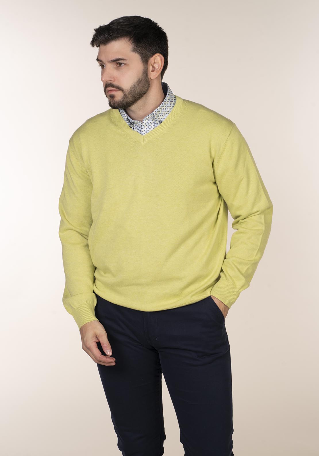 Yeats Plain Cotton V Neck Sweaters 2 Shaws Department Stores