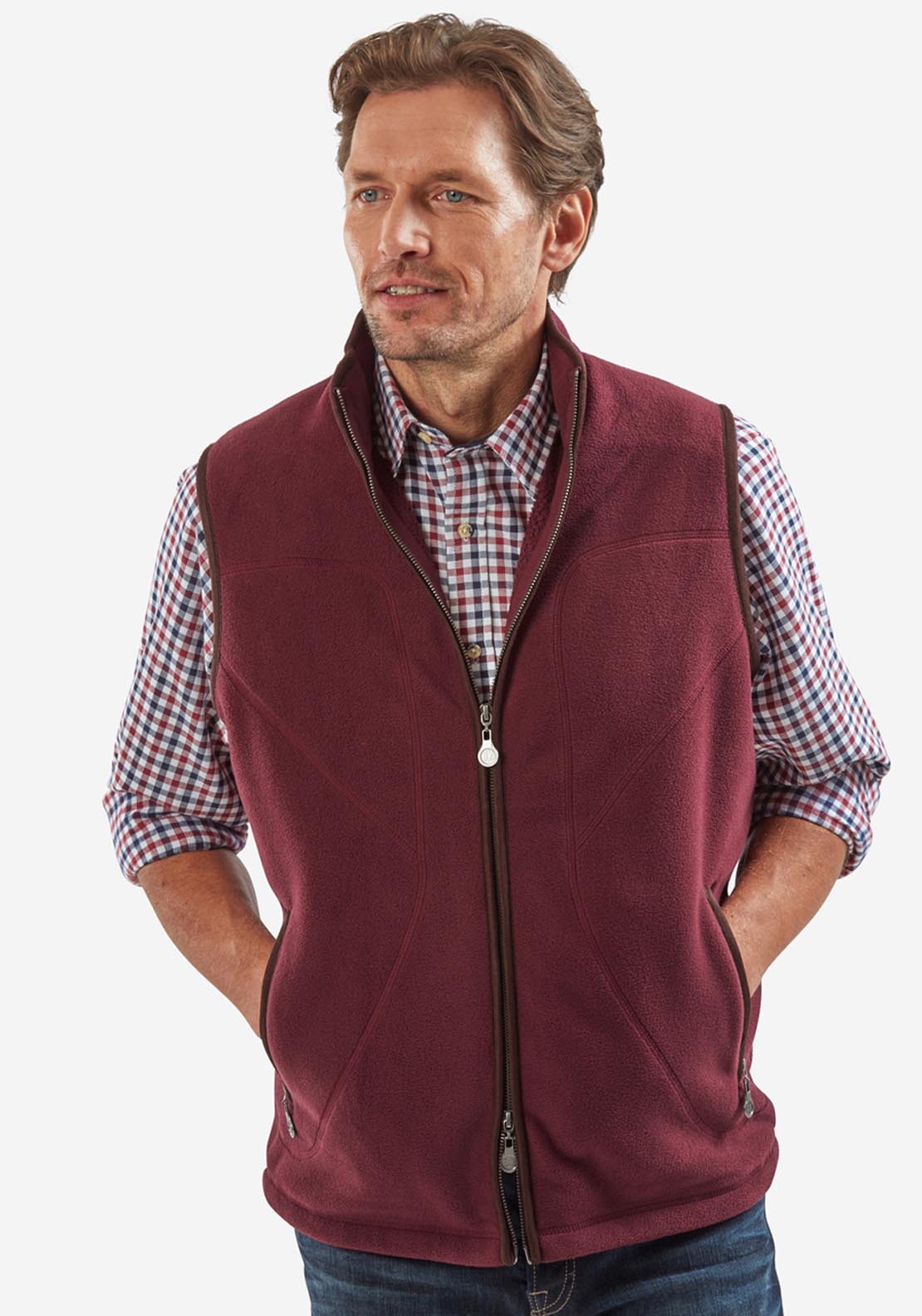 Vedoneire Fleece Gilet - Red 1 Shaws Department Stores