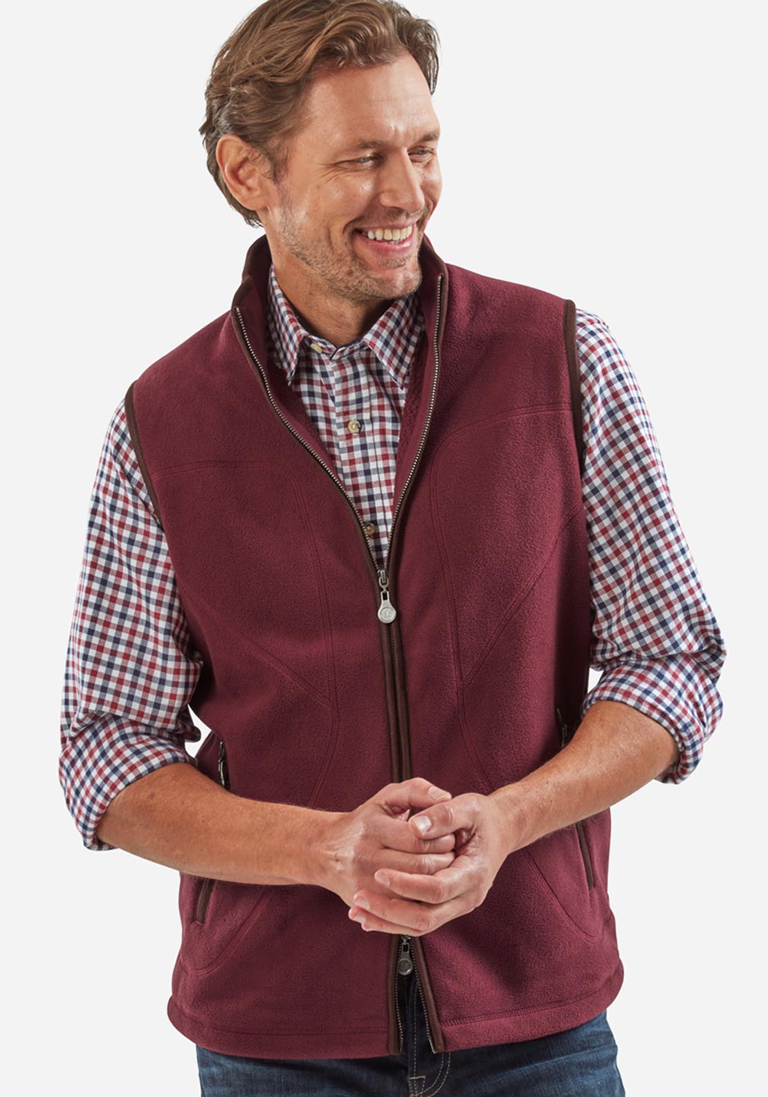 Vedoneire Fleece Gilet - Red 3 Shaws Department Stores