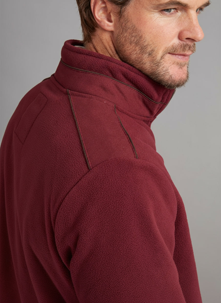 Vedoneire Fleece Full Zip with Contrast Shoulders - Red 4 Shaws Department Stores