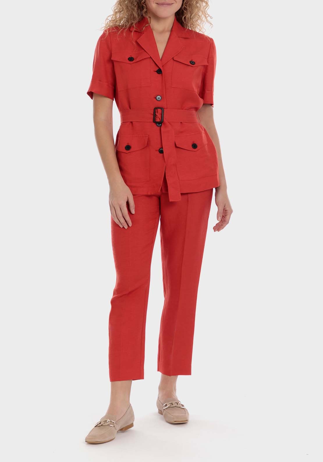 Punt Roma Jacket With Pockets - Red 4 Shaws Department Stores