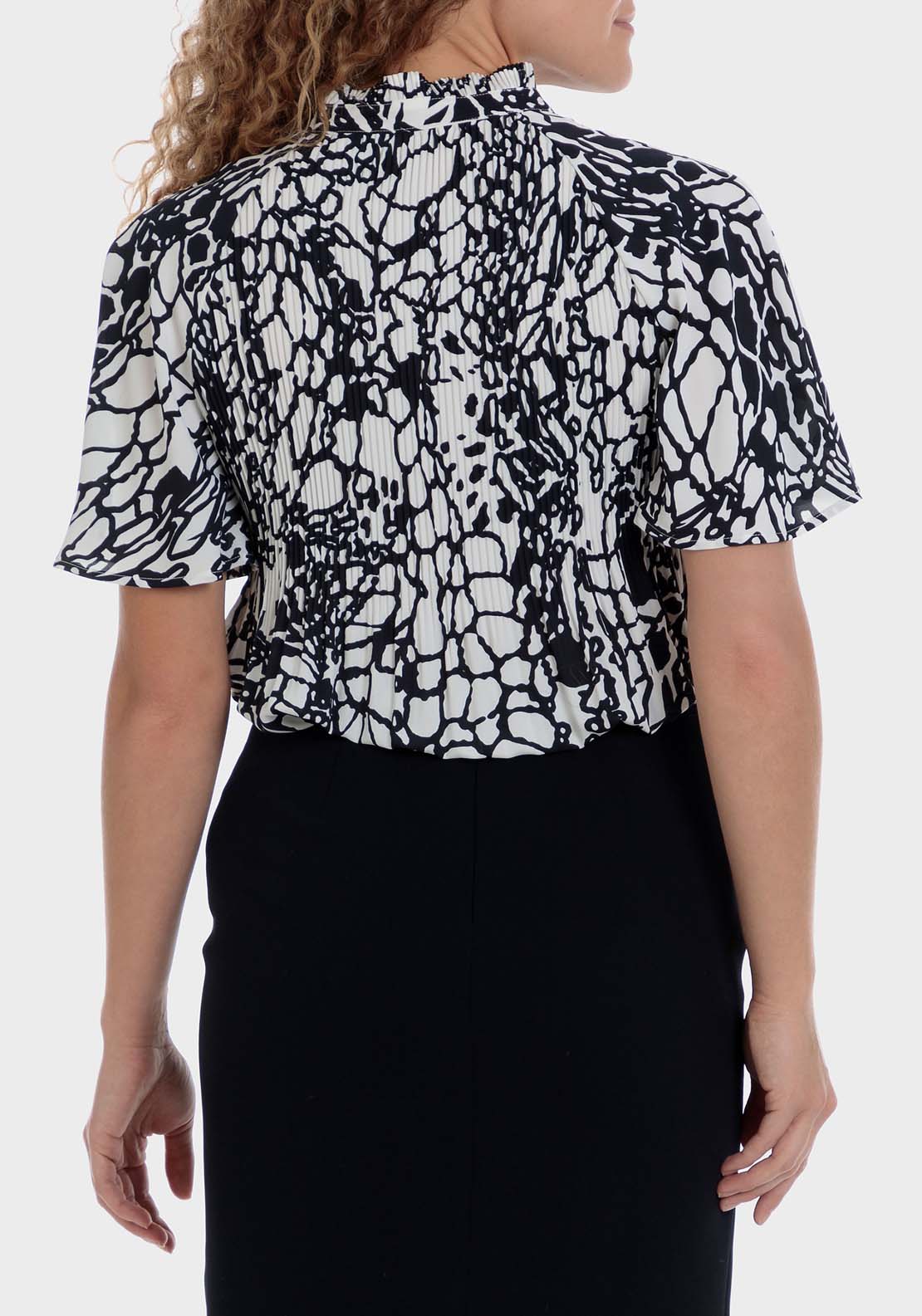 Punt Roma Pleated Printed Blouse 2 Shaws Department Stores