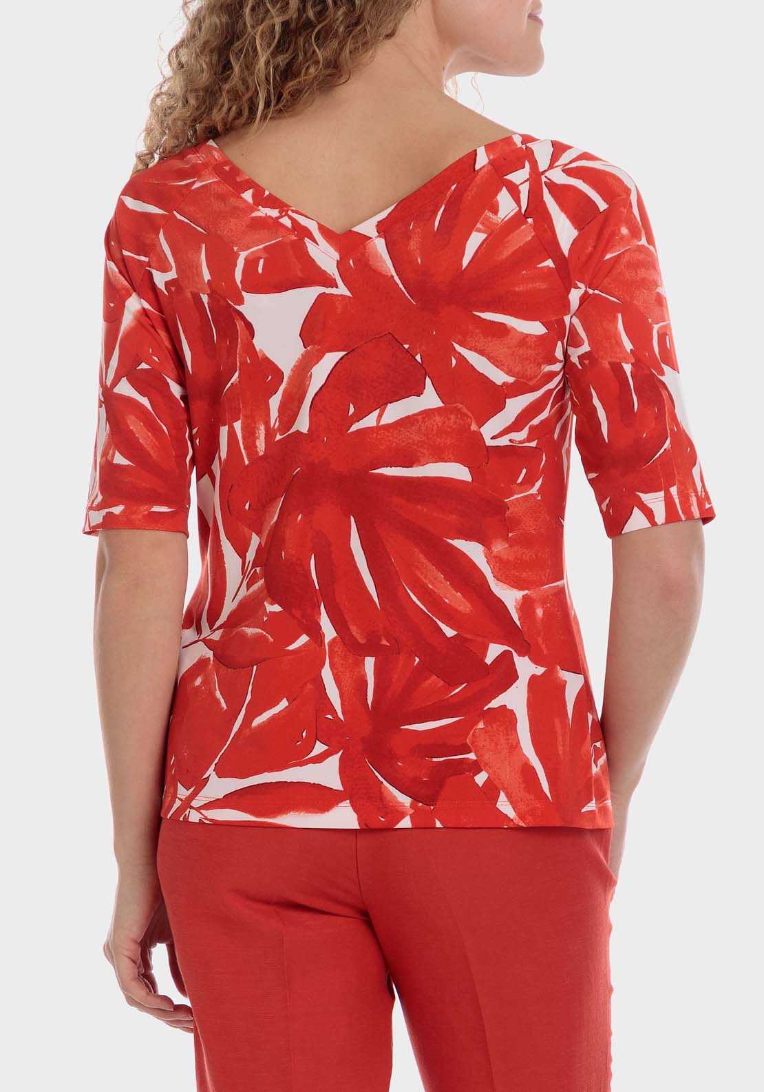 Punt Roma Tropical Print T-Shirt - Red 2 Shaws Department Stores