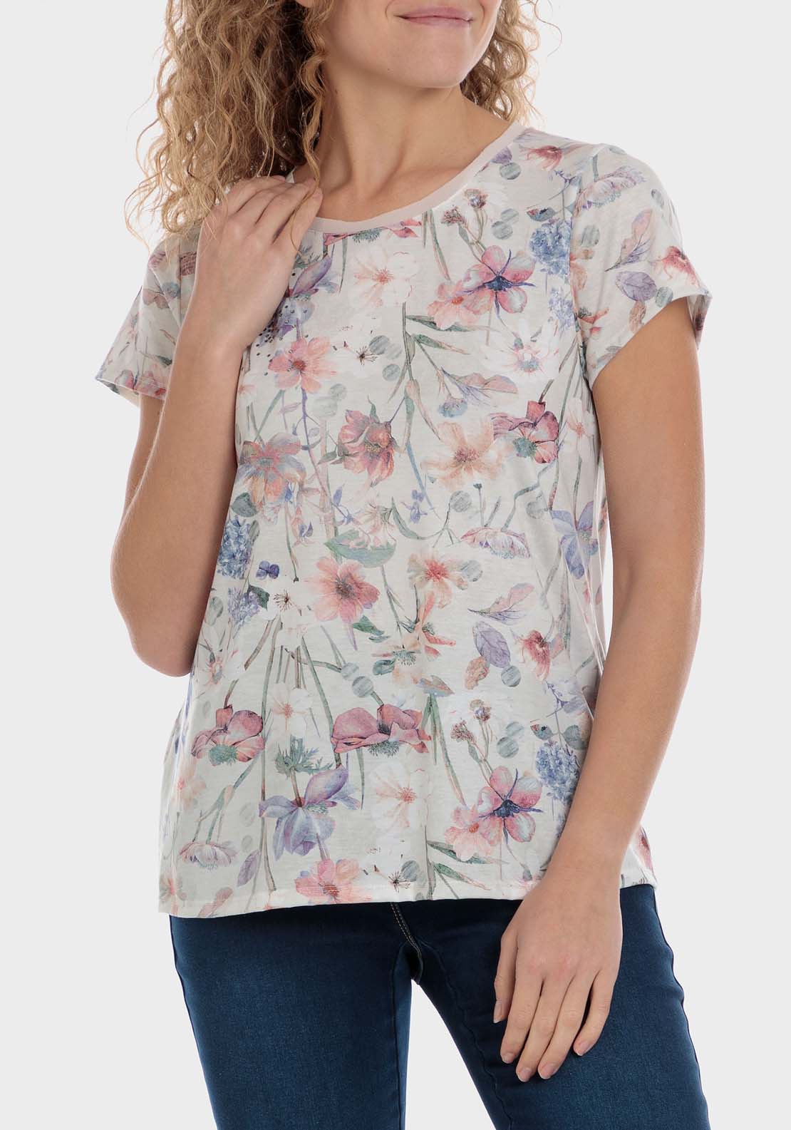 Punt Roma Floral Print T-Shirt 1 Shaws Department Stores