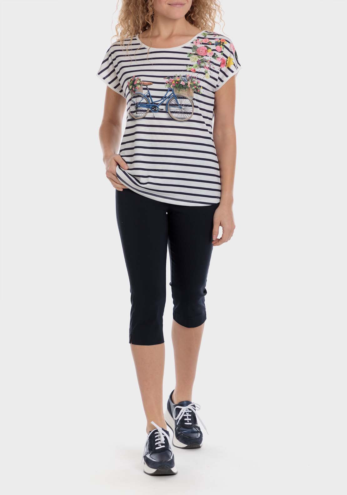 Punt Roma Floral Striped T-Shirt 3 Shaws Department Stores