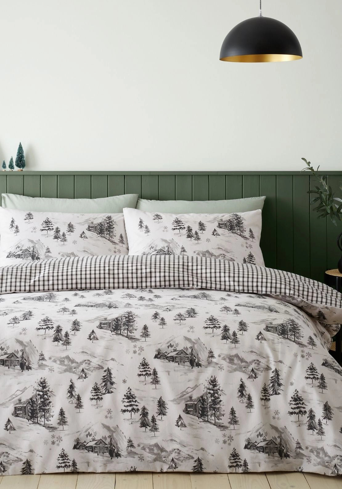 Catherine Lansfield Brushed Cotton Alpine Village Reversible Duvet Cover Set - Multi 1 Shaws Department Stores