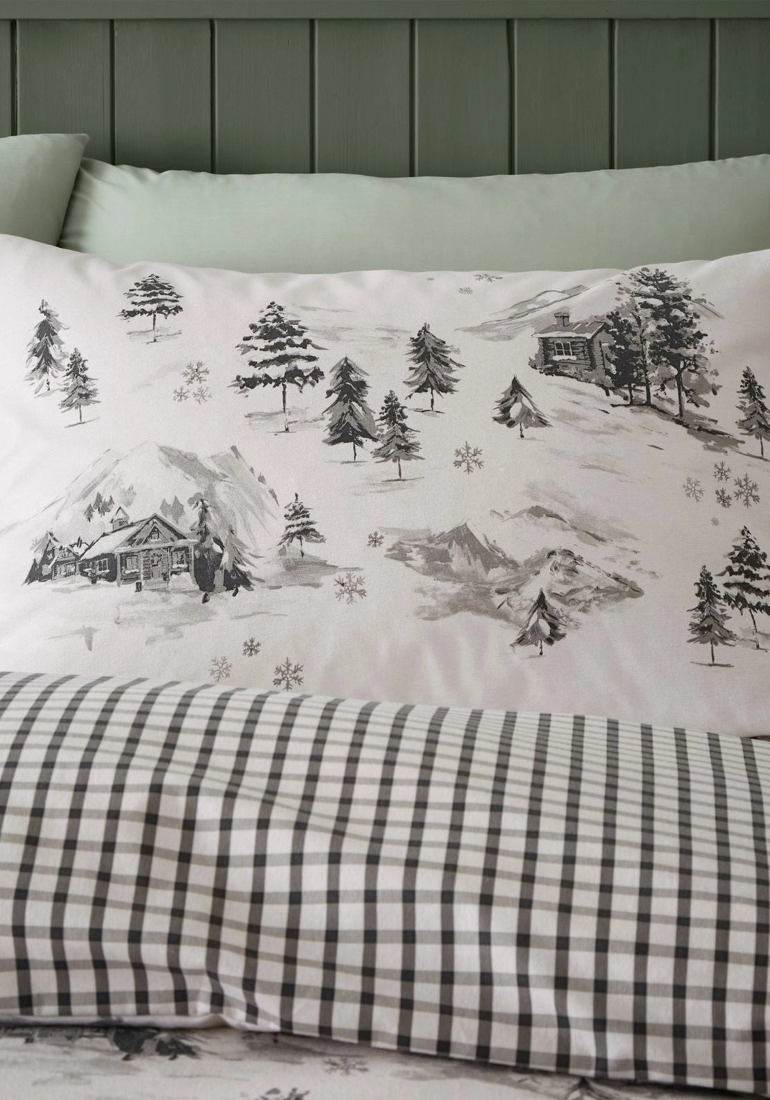 Catherine Lansfield Brushed Cotton Alpine Village Reversible Duvet Cover Set - Multi 3 Shaws Department Stores