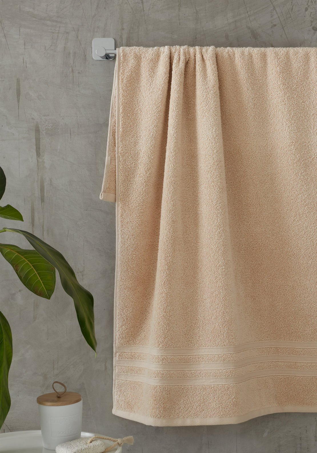 Catherine Lansfield 100% Cotton Zero Twist Towel 450gsm - Beige 2 Shaws Department Stores