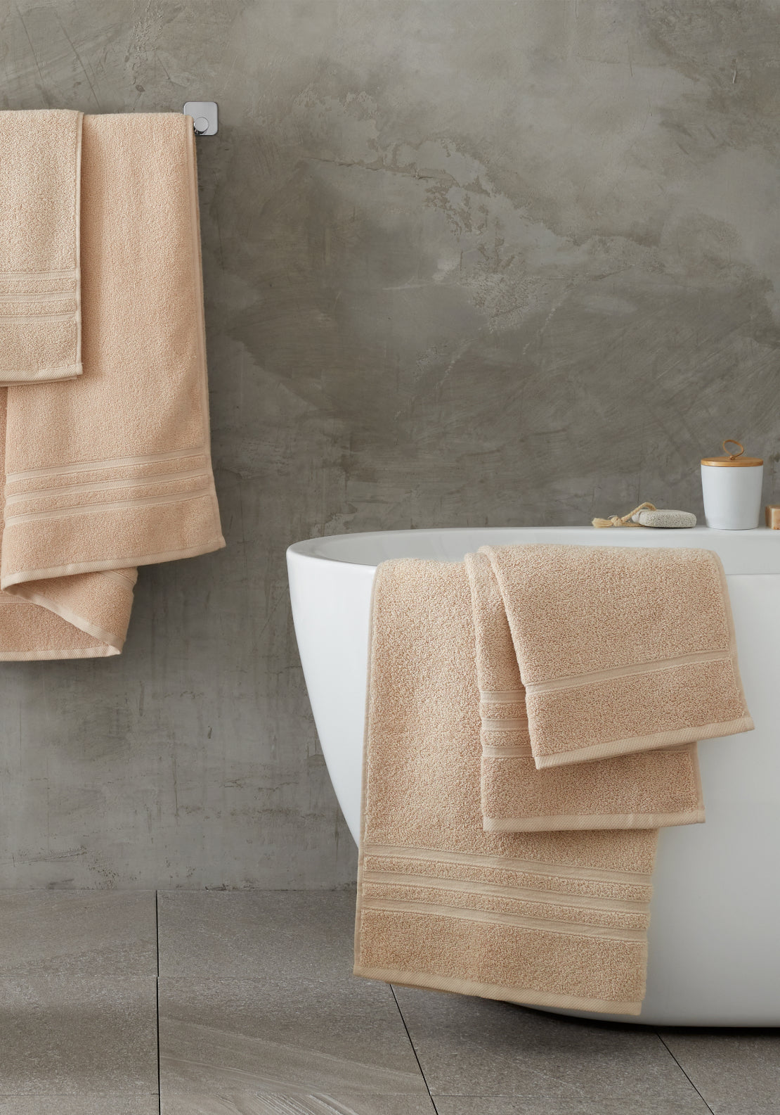 Catherine Lansfield 100% Cotton Zero Twist Towel 450gsm - Beige 1 Shaws Department Stores