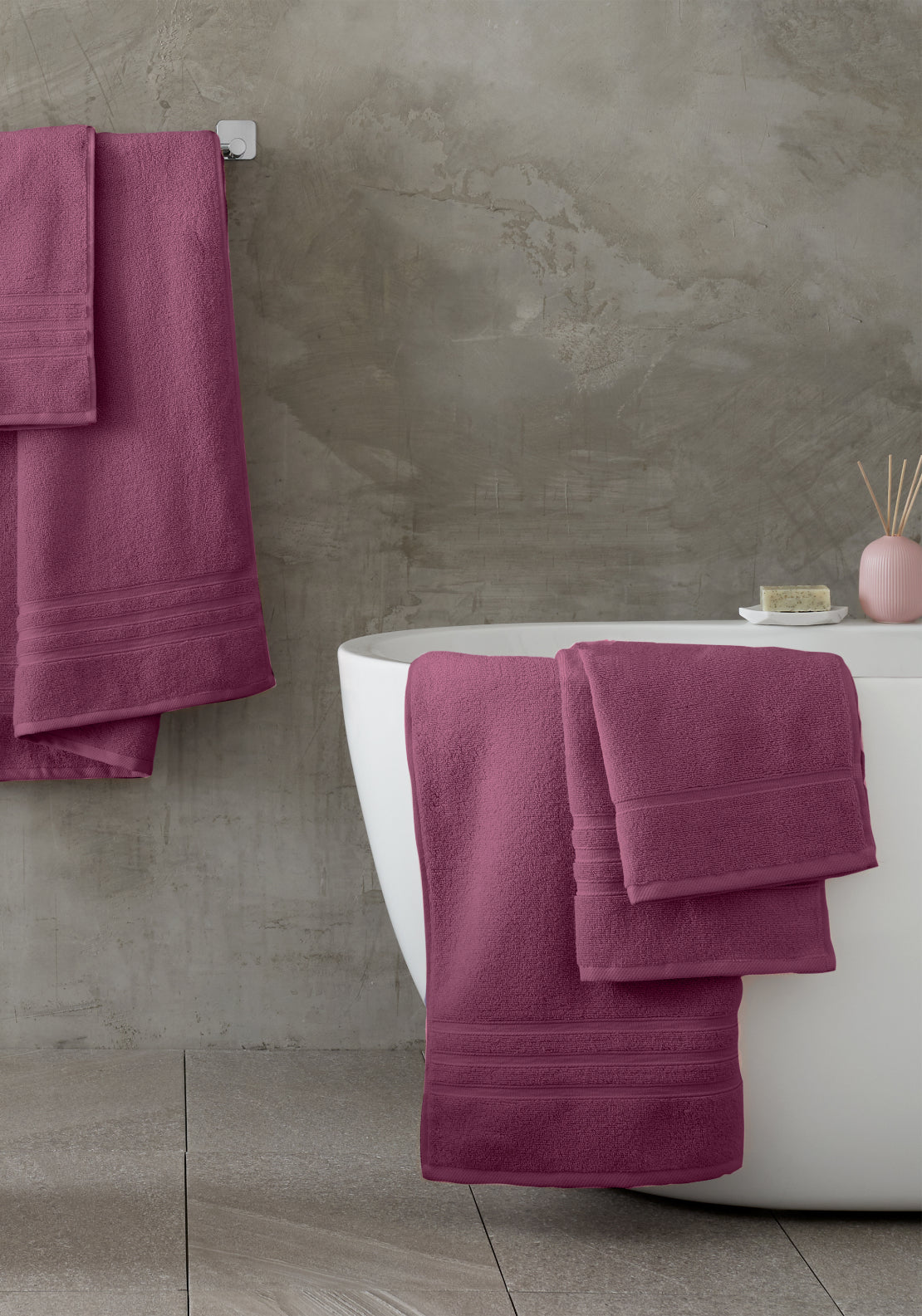 Catherine Lansfield 100% Cotton Zero Twist Towel 450gsm - Pink 1 Shaws Department Stores