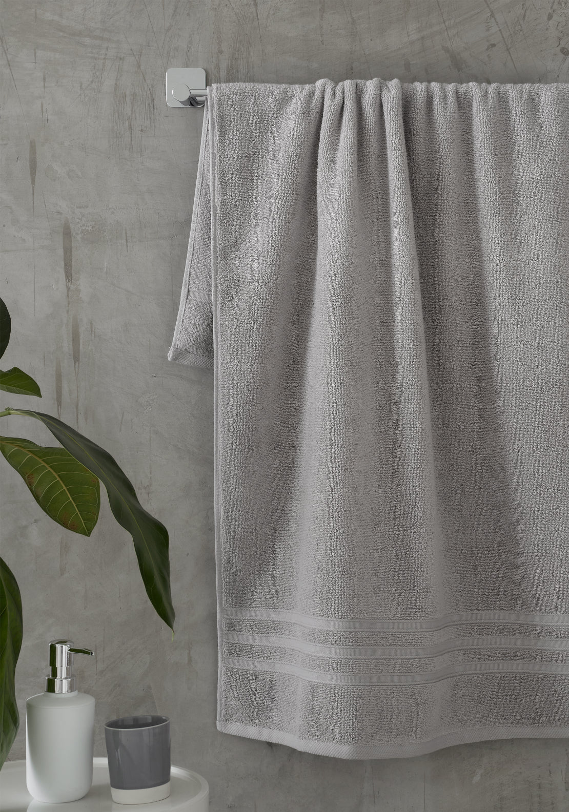 Catherine Lansfield 100% Cotton Zero Twist Towel 450gsm - Silver 2 Shaws Department Stores