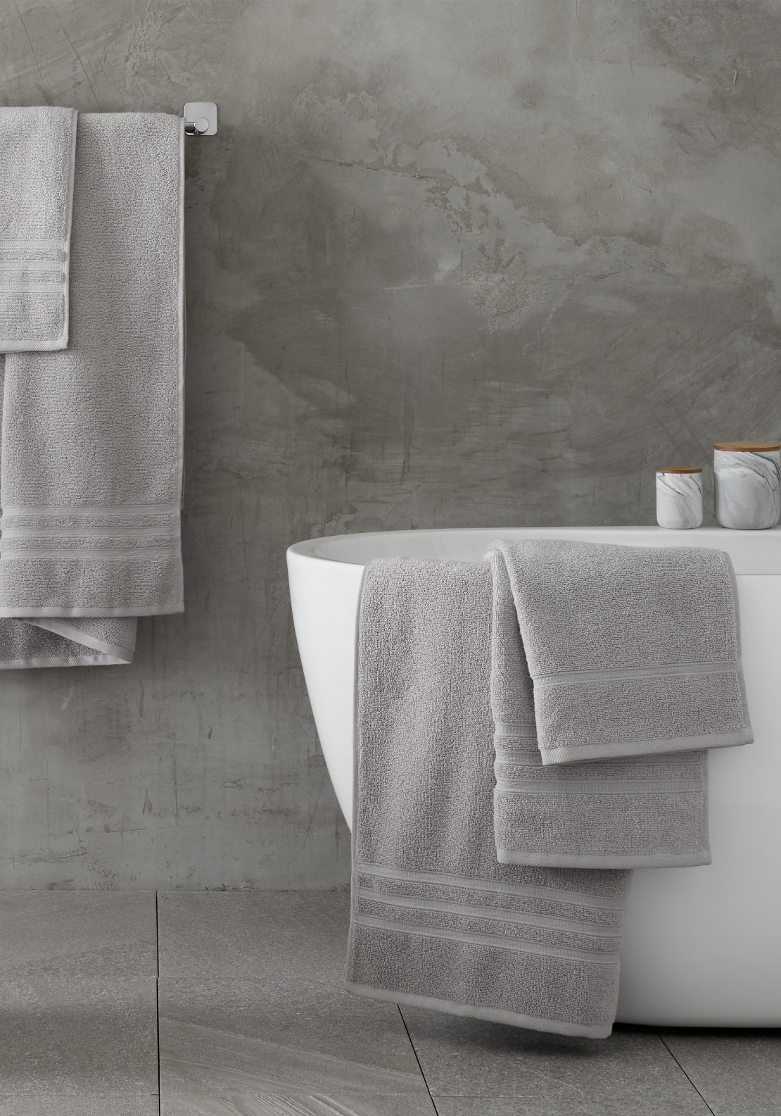 Catherine Lansfield 100% Cotton Zero Twist Towel 450gsm - Silver 1 Shaws Department Stores