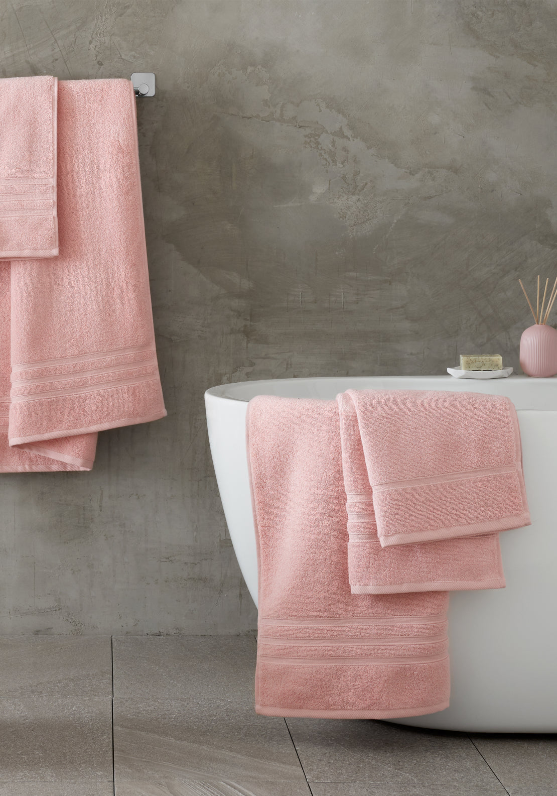 Catherine Lansfield 100% Cotton Zero Twist Towel 450gsm - Pink 1 Shaws Department Stores