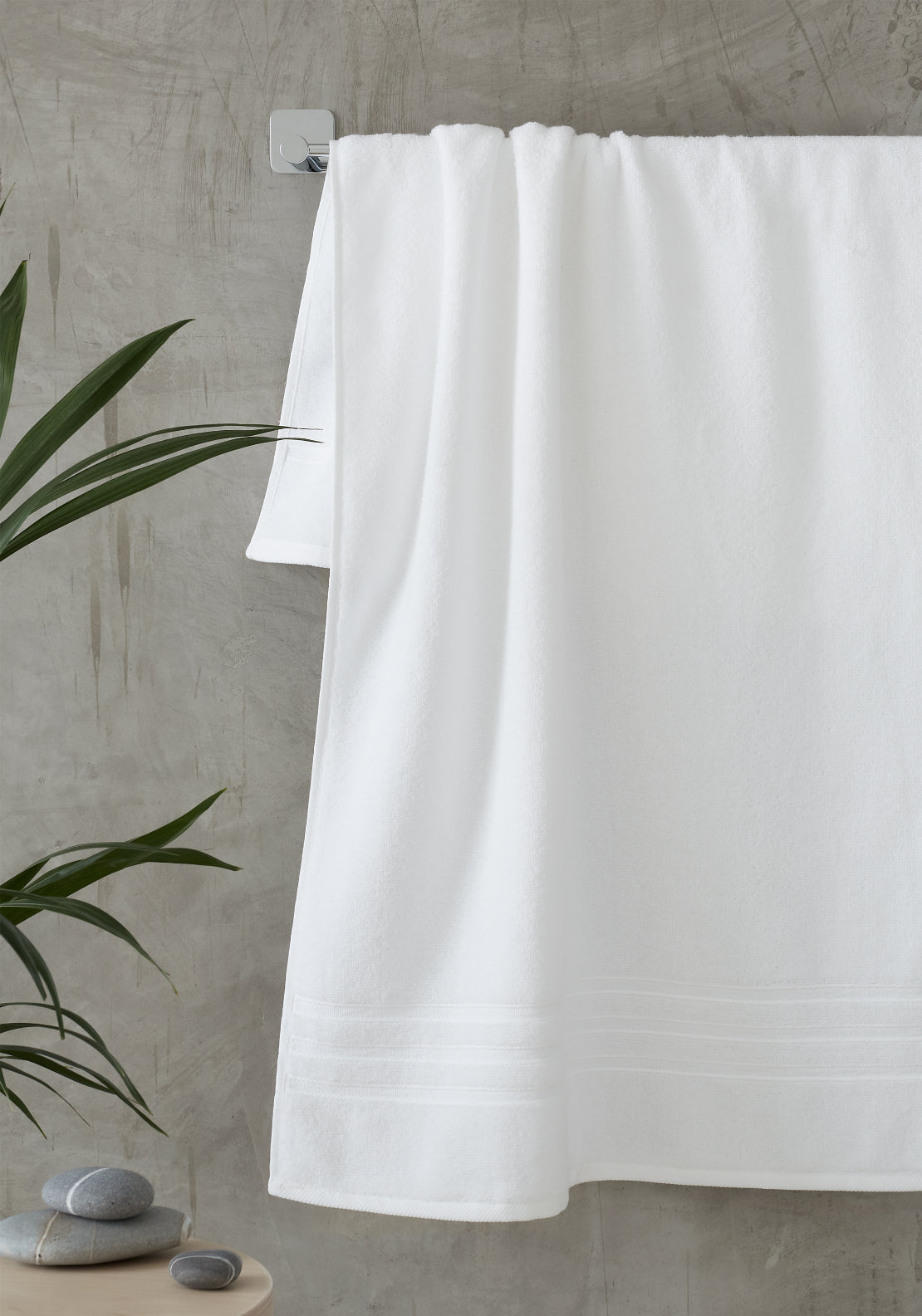 Catherine Lansfield 100% Cotton Zero Twist Towel 450gsm - White 2 Shaws Department Stores