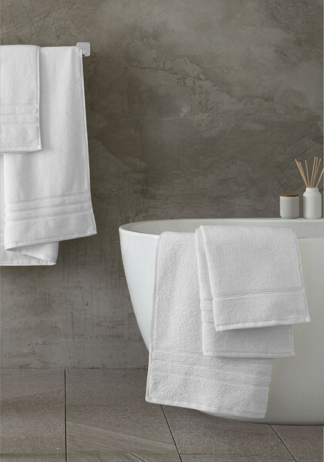 Catherine Lansfield 100% Cotton Zero Twist Towel 450gsm - White 1 Shaws Department Stores