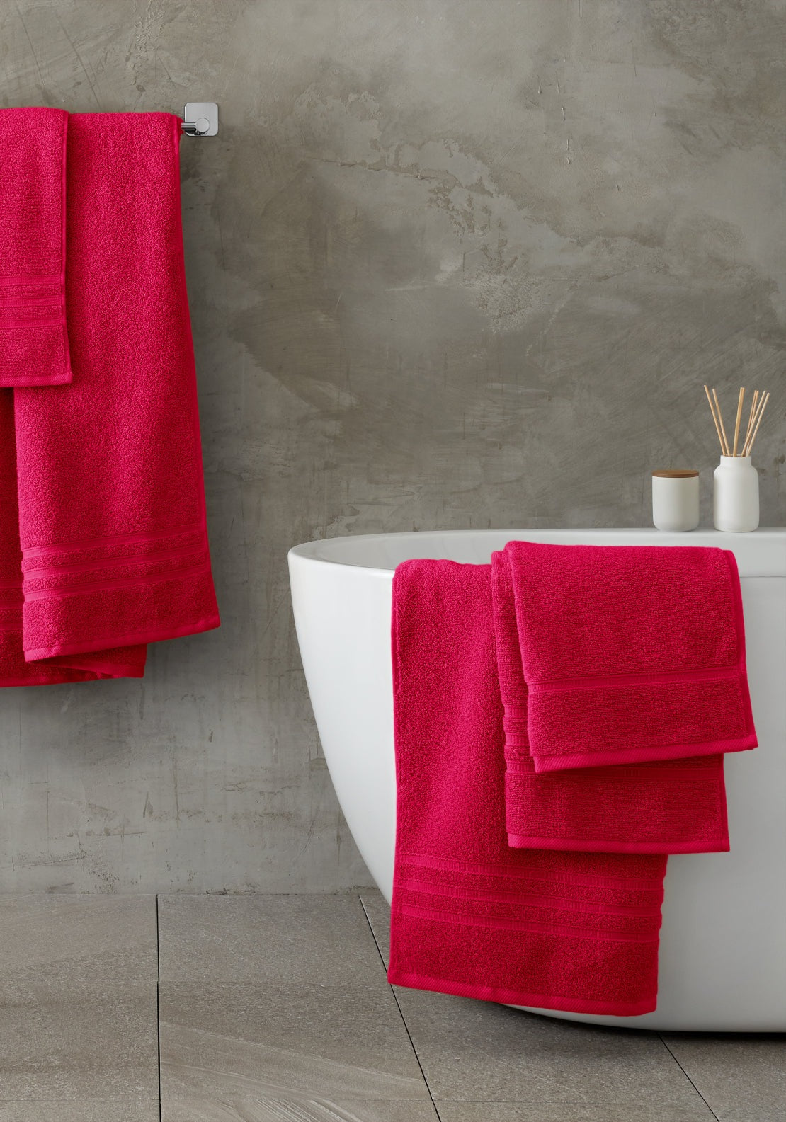 Catherine Lansfield 100% Cotton Zero Twist Towel 450gsm - Pink 1 Shaws Department Stores