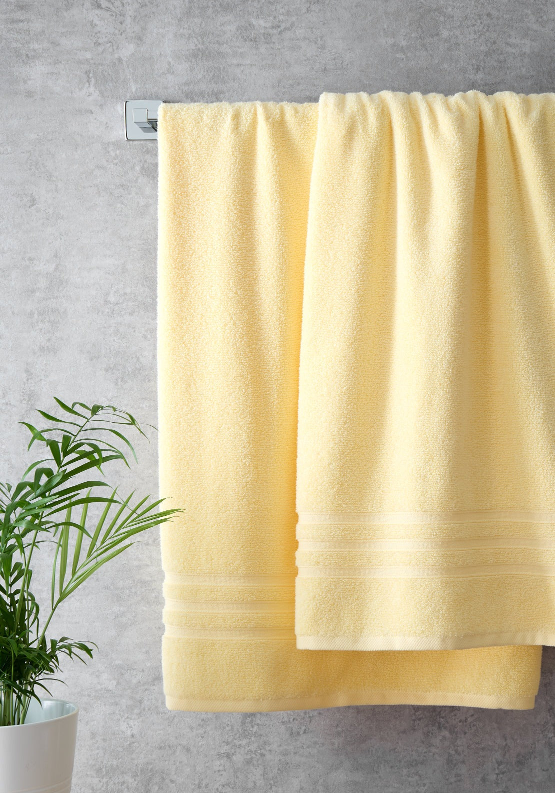 Catherine Lansfield 100% Cotton Zero Twist Towel 450gsm - Yellow 2 Shaws Department Stores