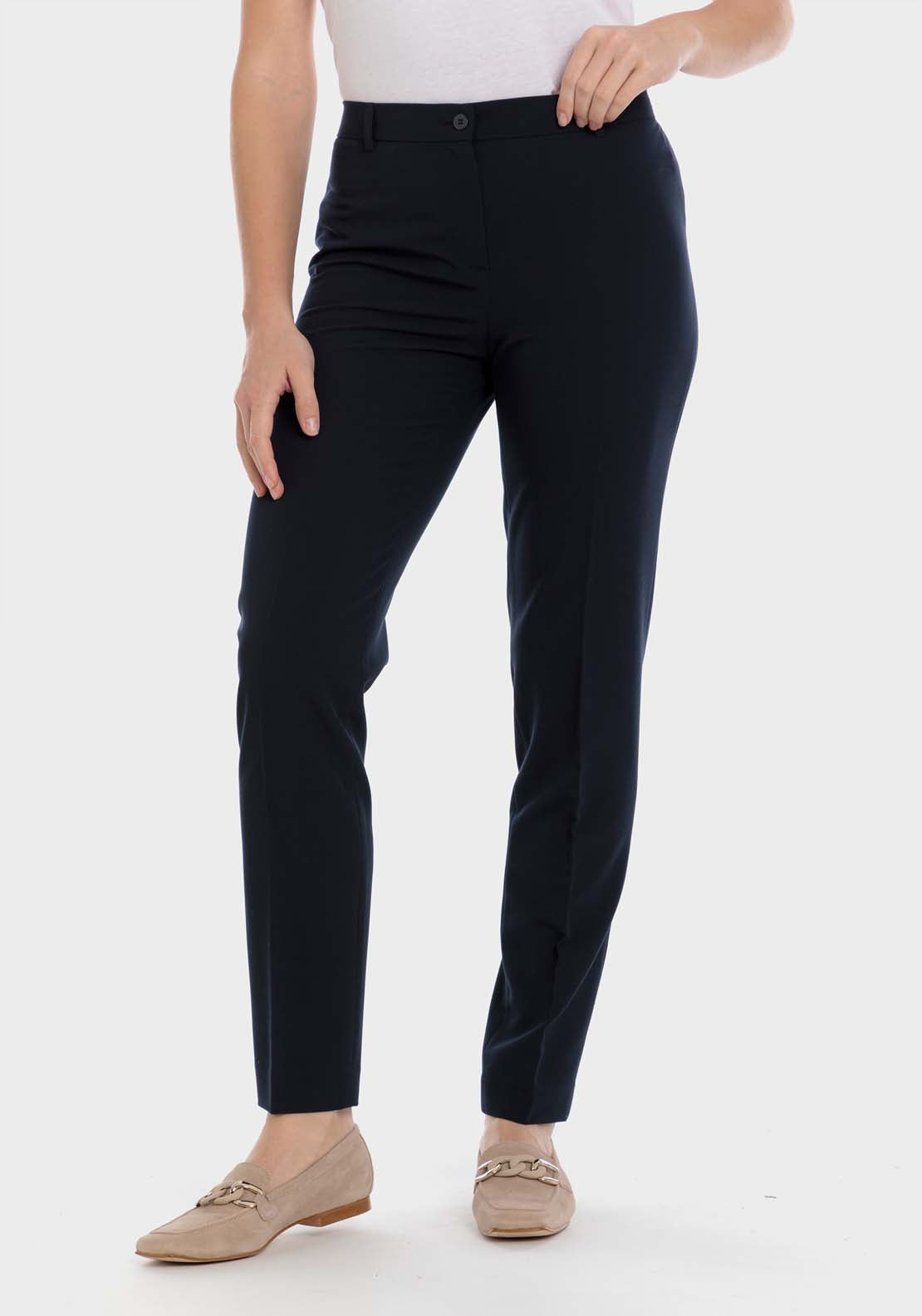 Punt Roma Viscose Trousers - Black 1 Shaws Department Stores