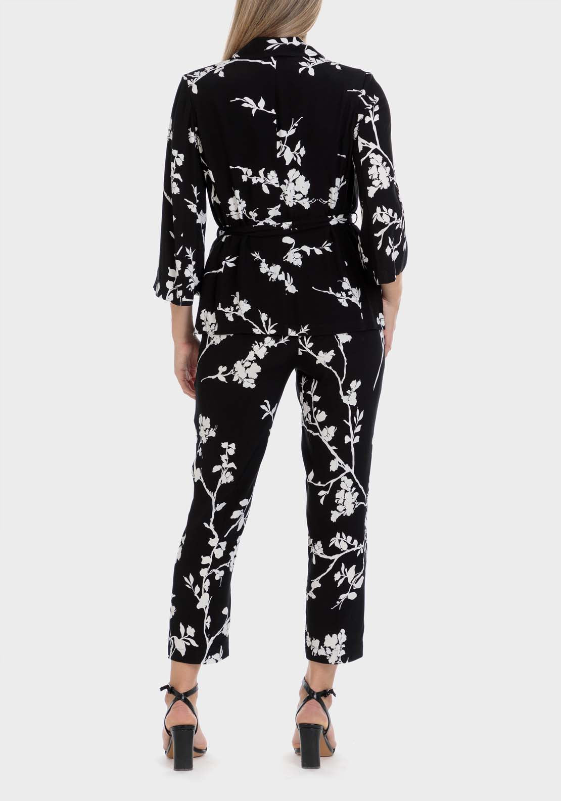 Punt Roma Floral Print Trousers - Black 5 Shaws Department Stores