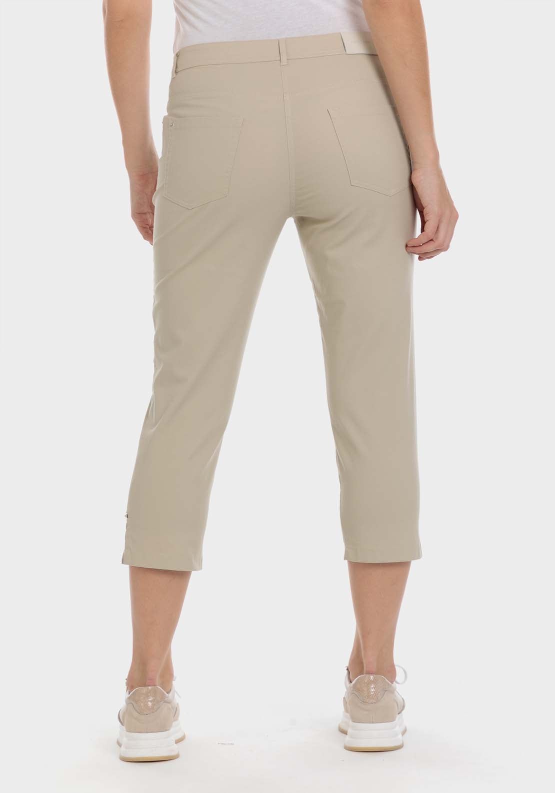 Punt Roma Cotton Crop Trousers - Beige 2 Shaws Department Stores