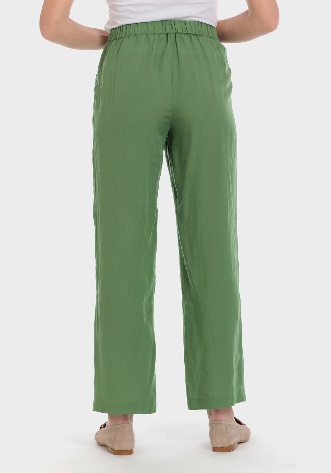 Punt Roma Linen Trousers - Green 3 Shaws Department Stores