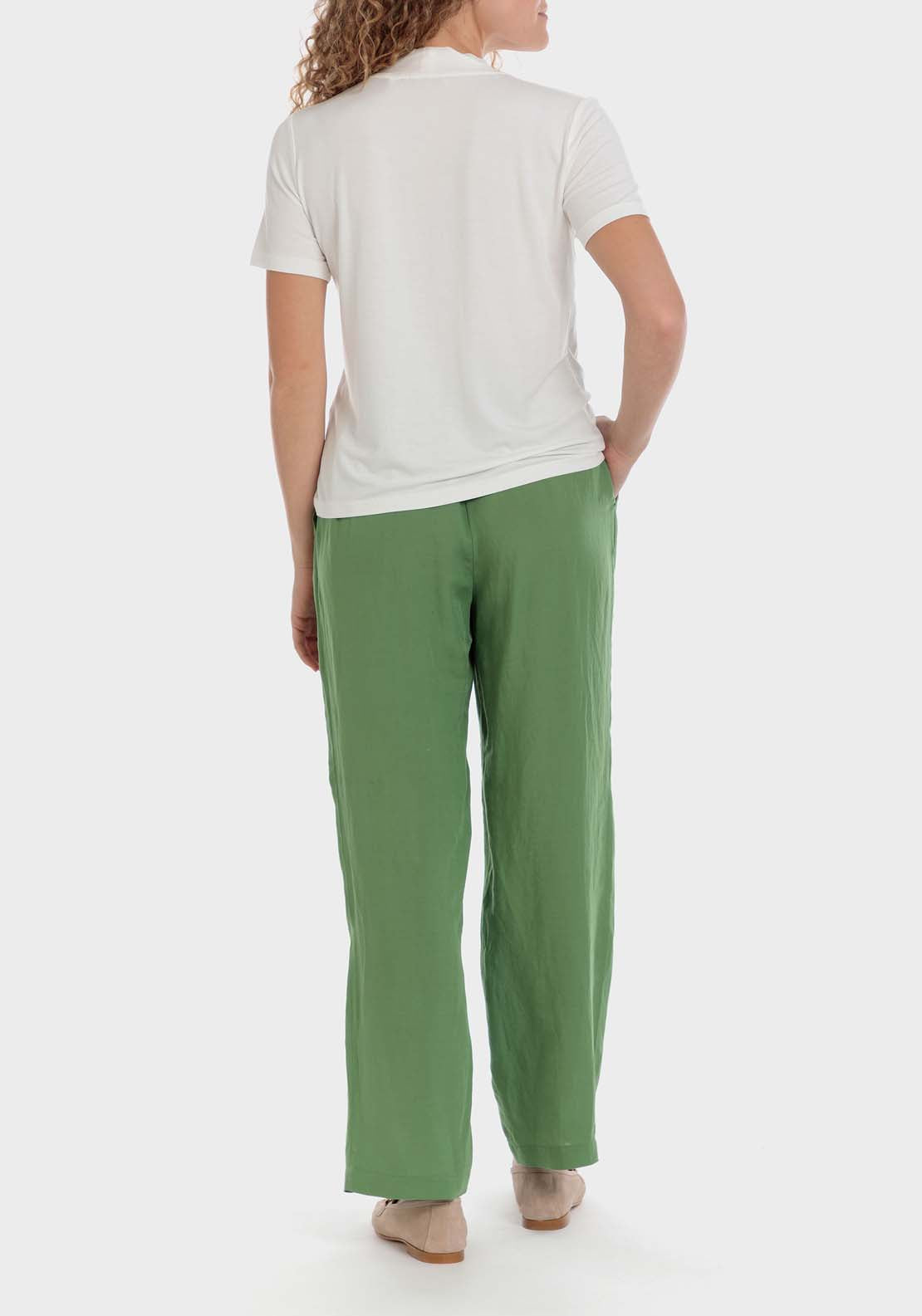 Punt Roma Linen Trousers - Green 5 Shaws Department Stores
