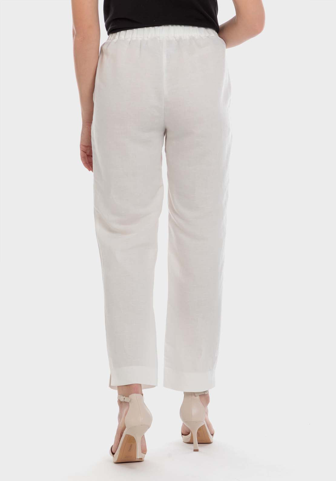 Punt Roma Linen Trouser - White 2 Shaws Department Stores