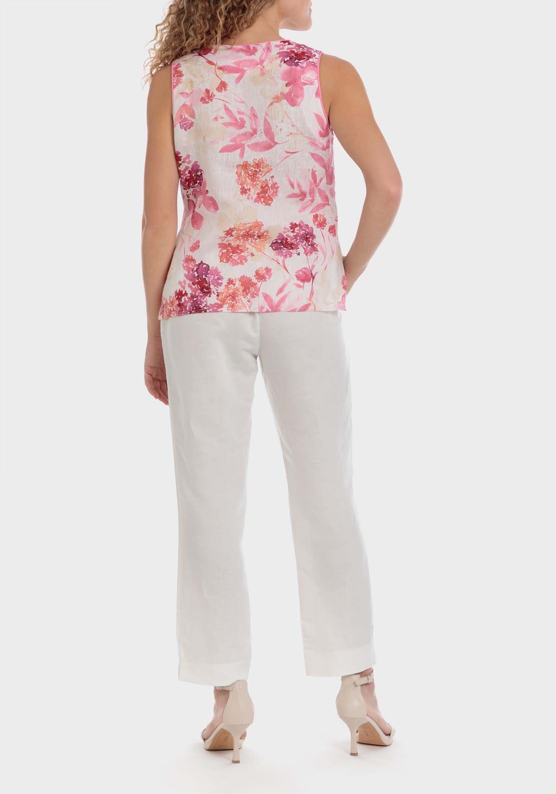 Punt Roma Linen Trouser - White 4 Shaws Department Stores