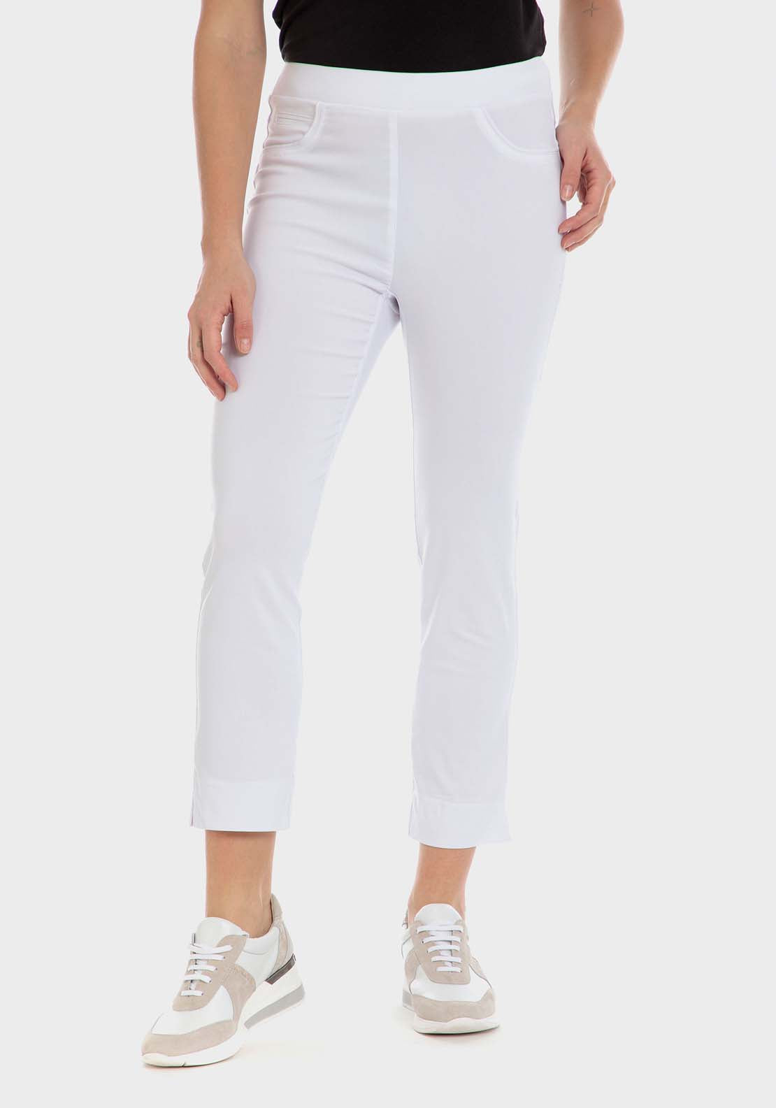 Punt Roma Capri Trousers - White 1 Shaws Department Stores