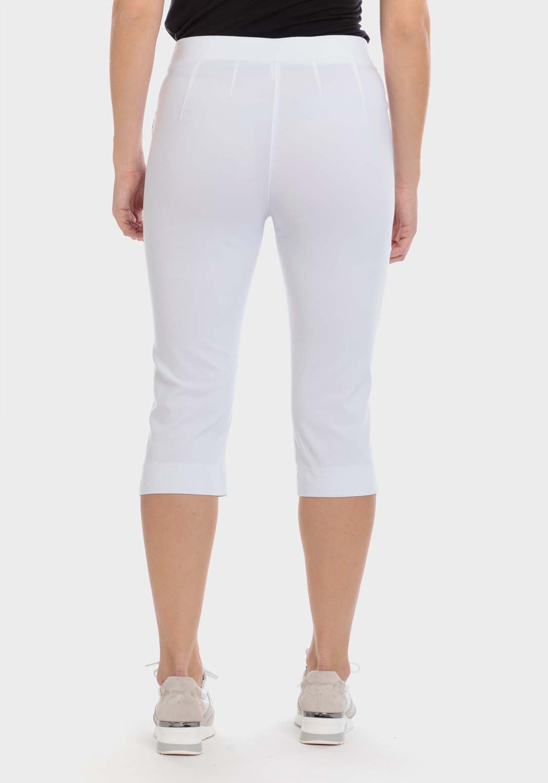 Punt Roma Bengaline Crop Trousers - White 2 Shaws Department Stores