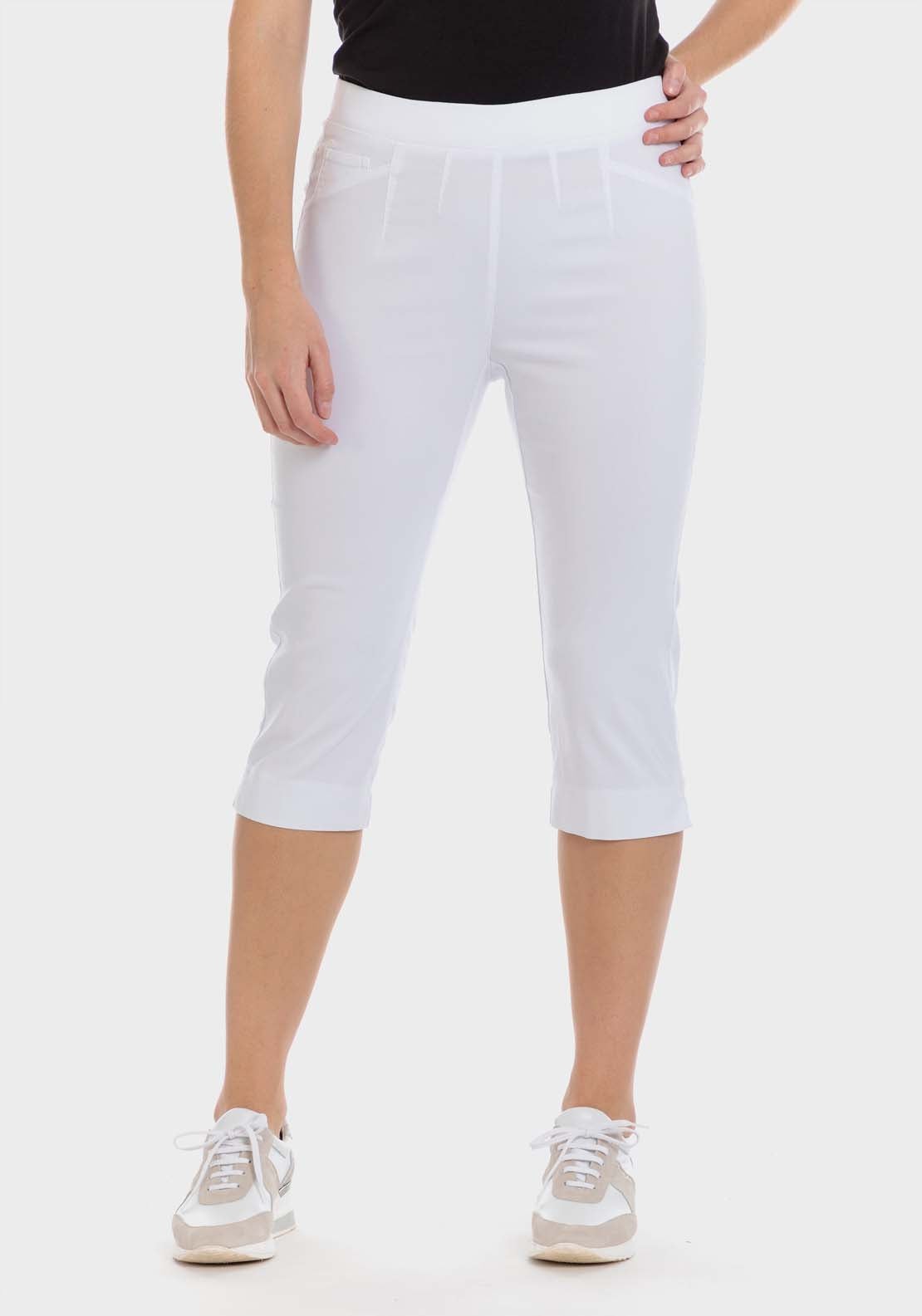 Punt Roma Bengaline Crop Trousers - White 1 Shaws Department Stores