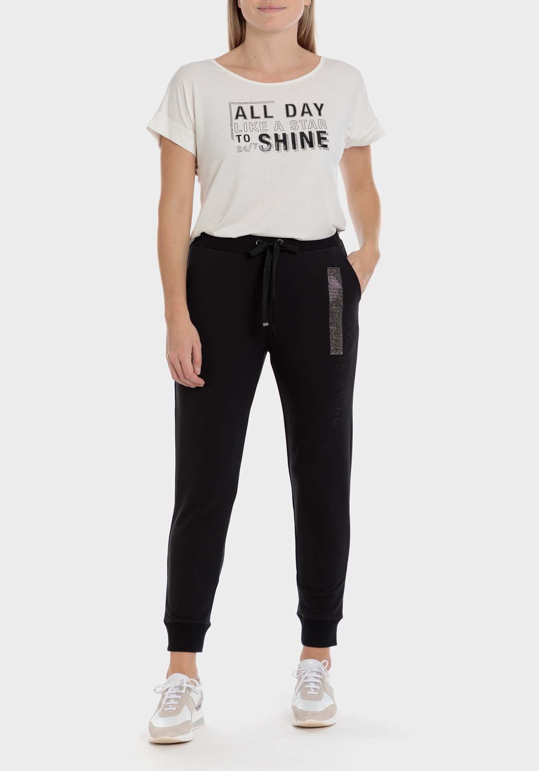 Punt Roma Black Comfy Trousers - Black 3 Shaws Department Stores
