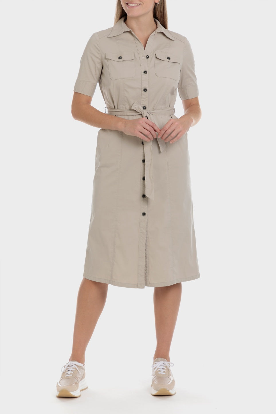 Punt Roma Shirt Dress - Beige 1 Shaws Department Stores