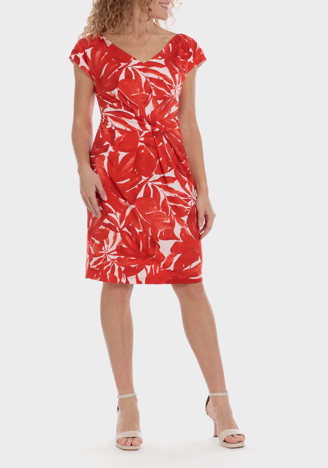 Punt Roma Tropical Print Dress - Red 2 Shaws Department Stores