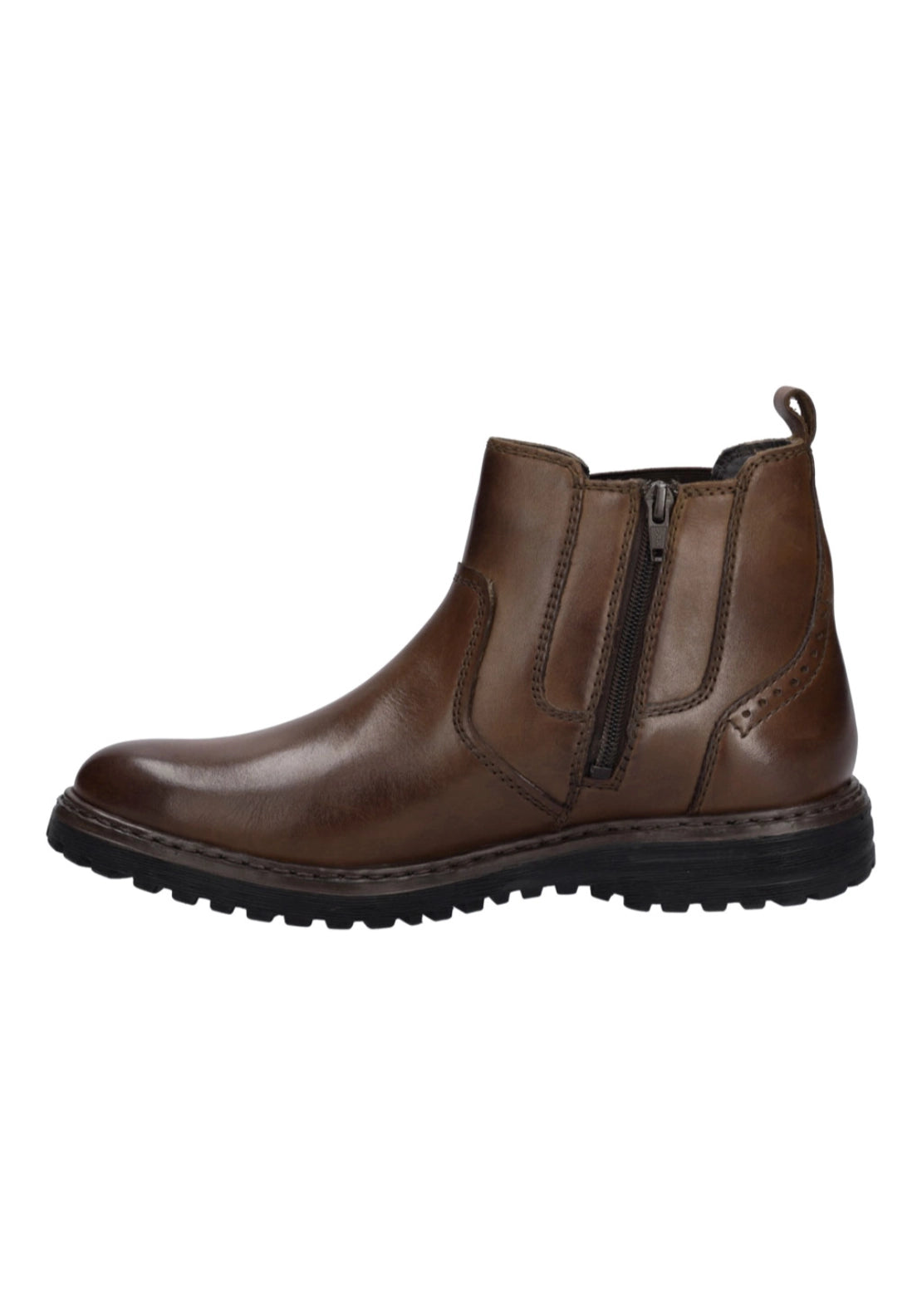 Waterproof Chelsea Boots With Side Zip - Cognac