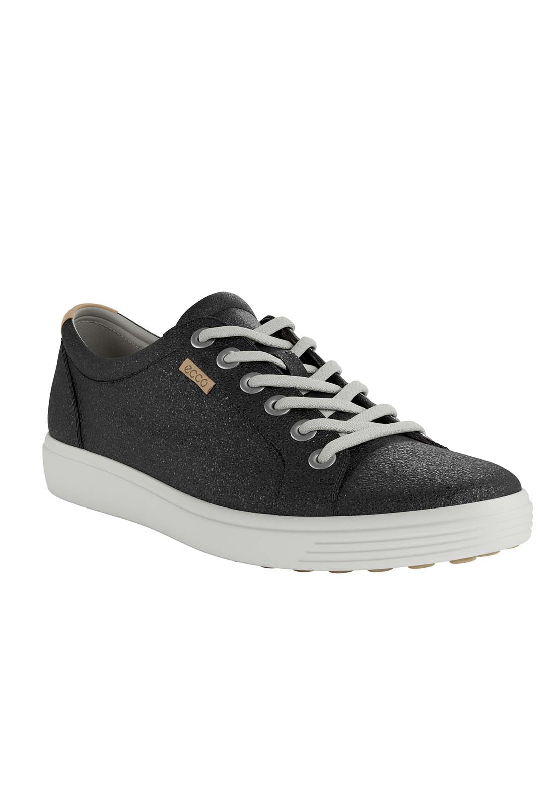Ecco Soft 7 Casual Lace Shoe - Silver 1 Shaws Department Stores