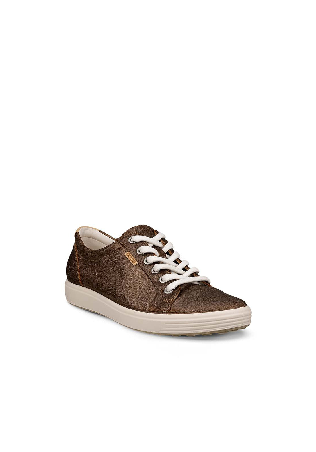 Ecco Soft 7 Casual Lace Shoe - Antique Bronze 1 Shaws Department Stores