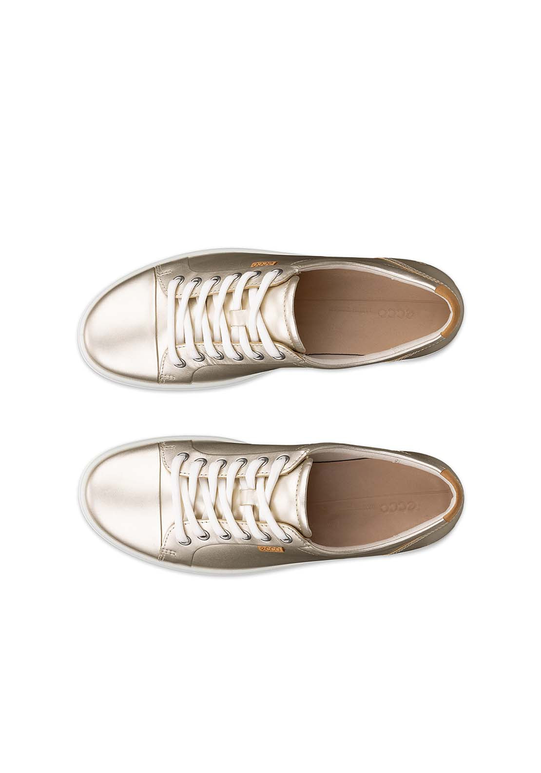 Ecco Soft 7 Casual Lace Shoe - White Gold Foil 3 Shaws Department Stores