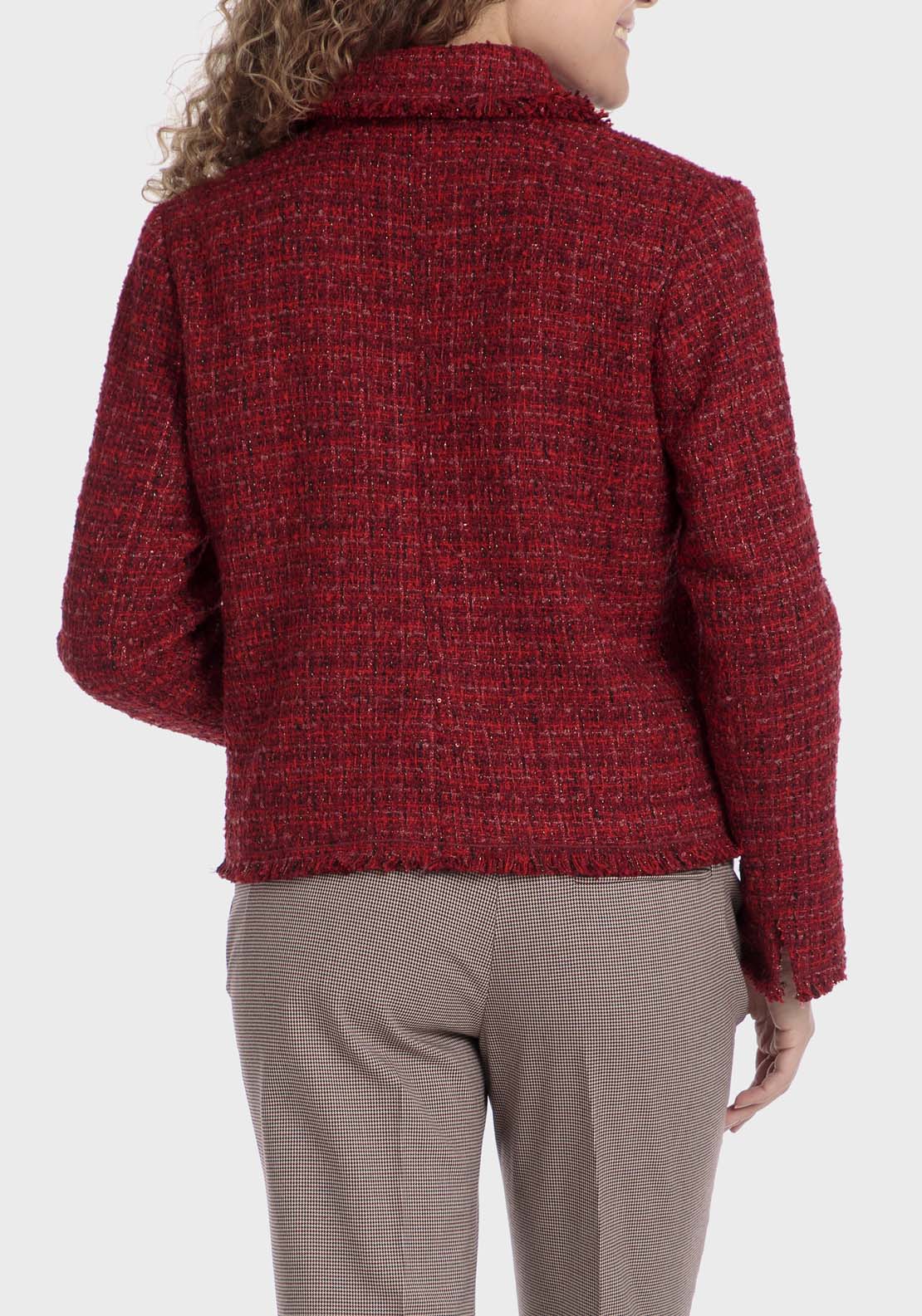 Punt Roma Metallic Thread Jacket - Garnet 2 Shaws Department Stores
