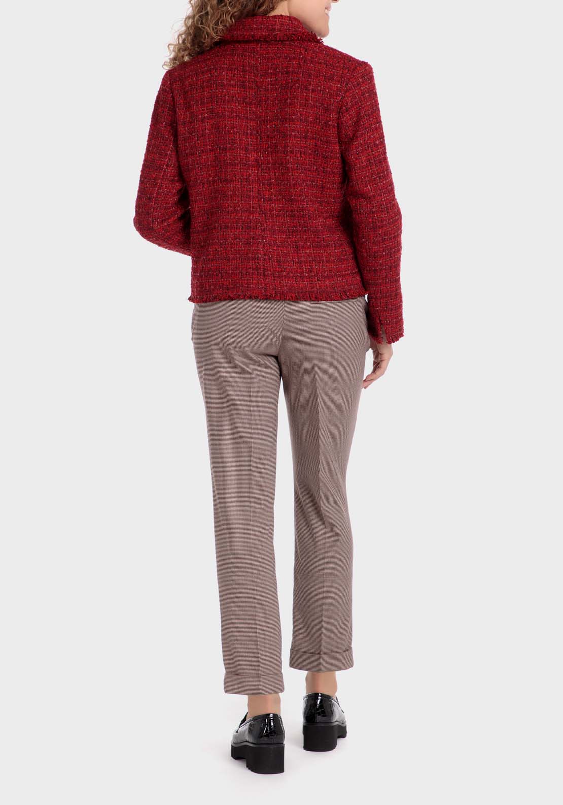 Punt Roma Metallic Thread Jacket - Garnet 4 Shaws Department Stores