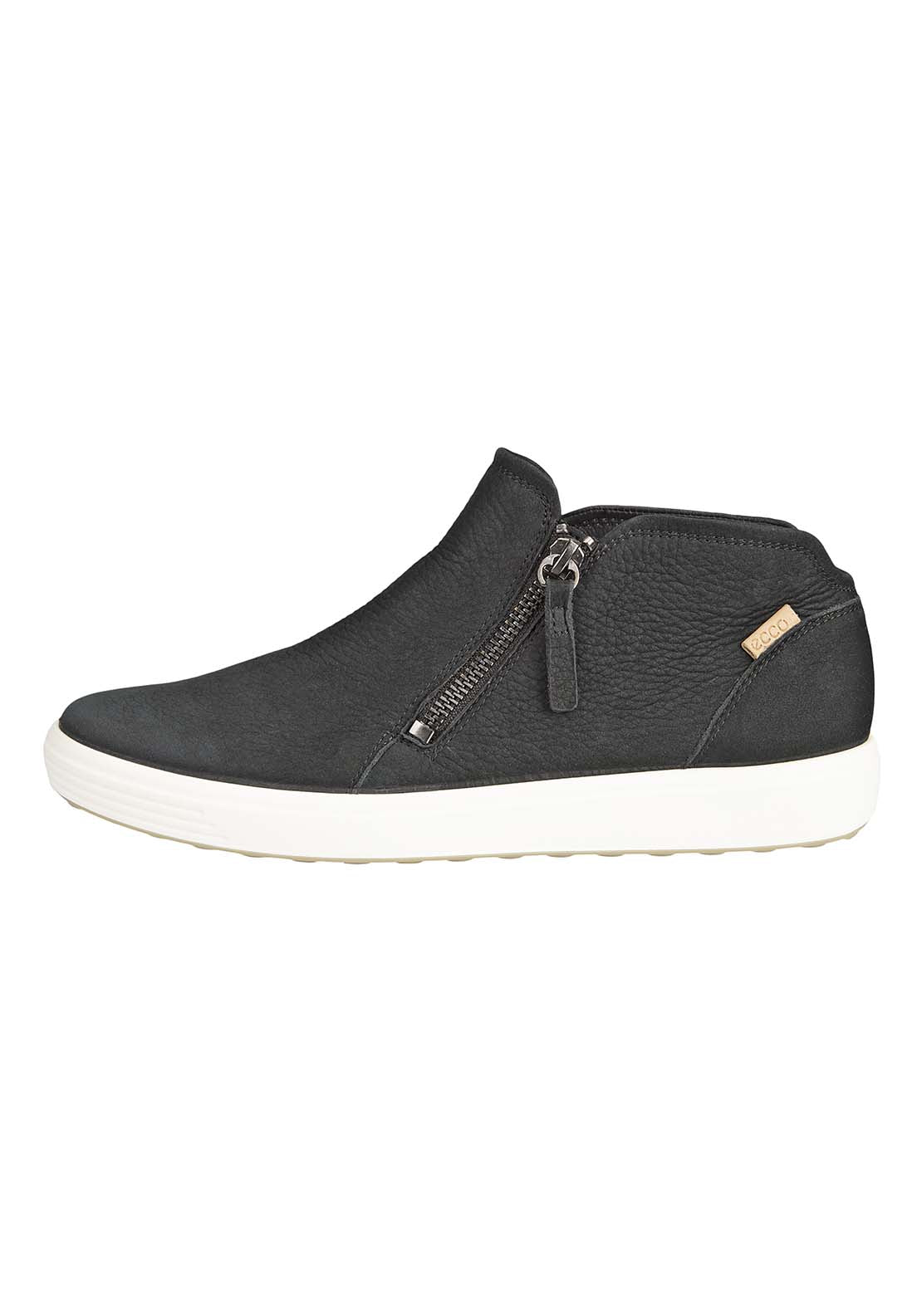 Ecco Soft 7 Zip Ankle Boot - Black 1 Shaws Department Stores