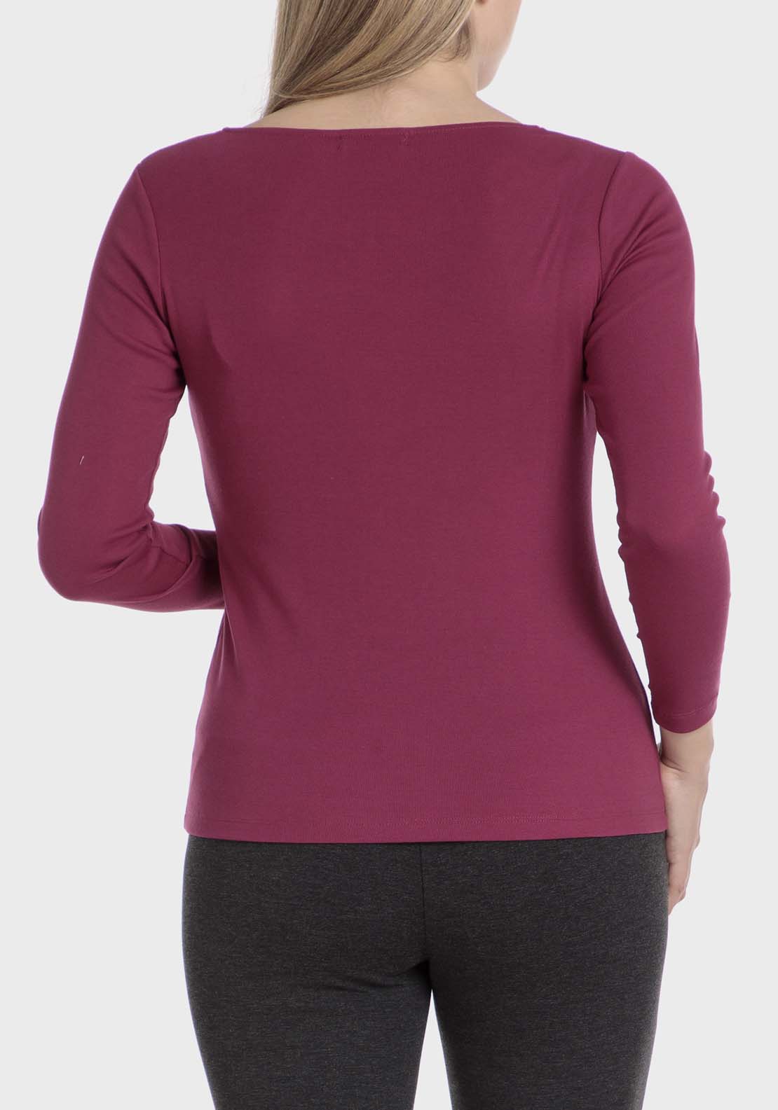 Punt Roma Basic T-Shirt With Gemstones - Red Pomegranate 2 Shaws Department Stores