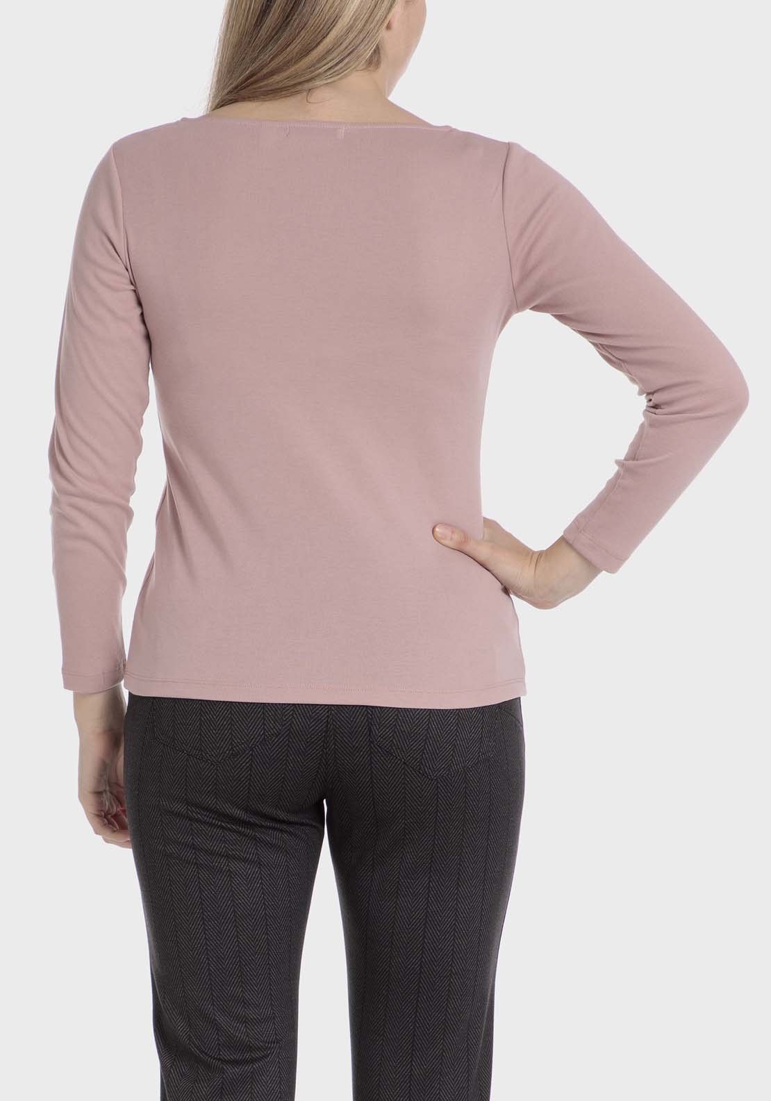 Punt Roma Basic T-Shirt With Gemstones - Pink 2 Shaws Department Stores