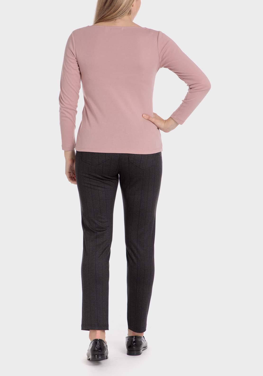 Punt Roma Basic T-Shirt With Gemstones - Pink 4 Shaws Department Stores