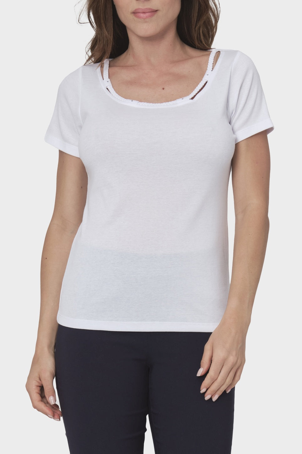 Punt Roma Basic Fantasy T-Shirt - White 1 Shaws Department Stores