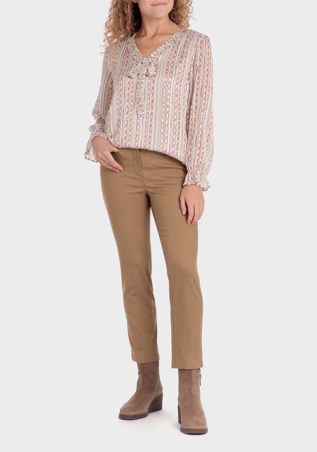 Punt Roma Chains T-Shirt - Beige 3 Shaws Department Stores