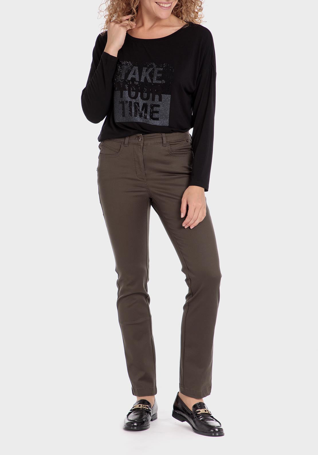 Punt Roma T-shirt with gemstones - Black 2 Shaws Department Stores